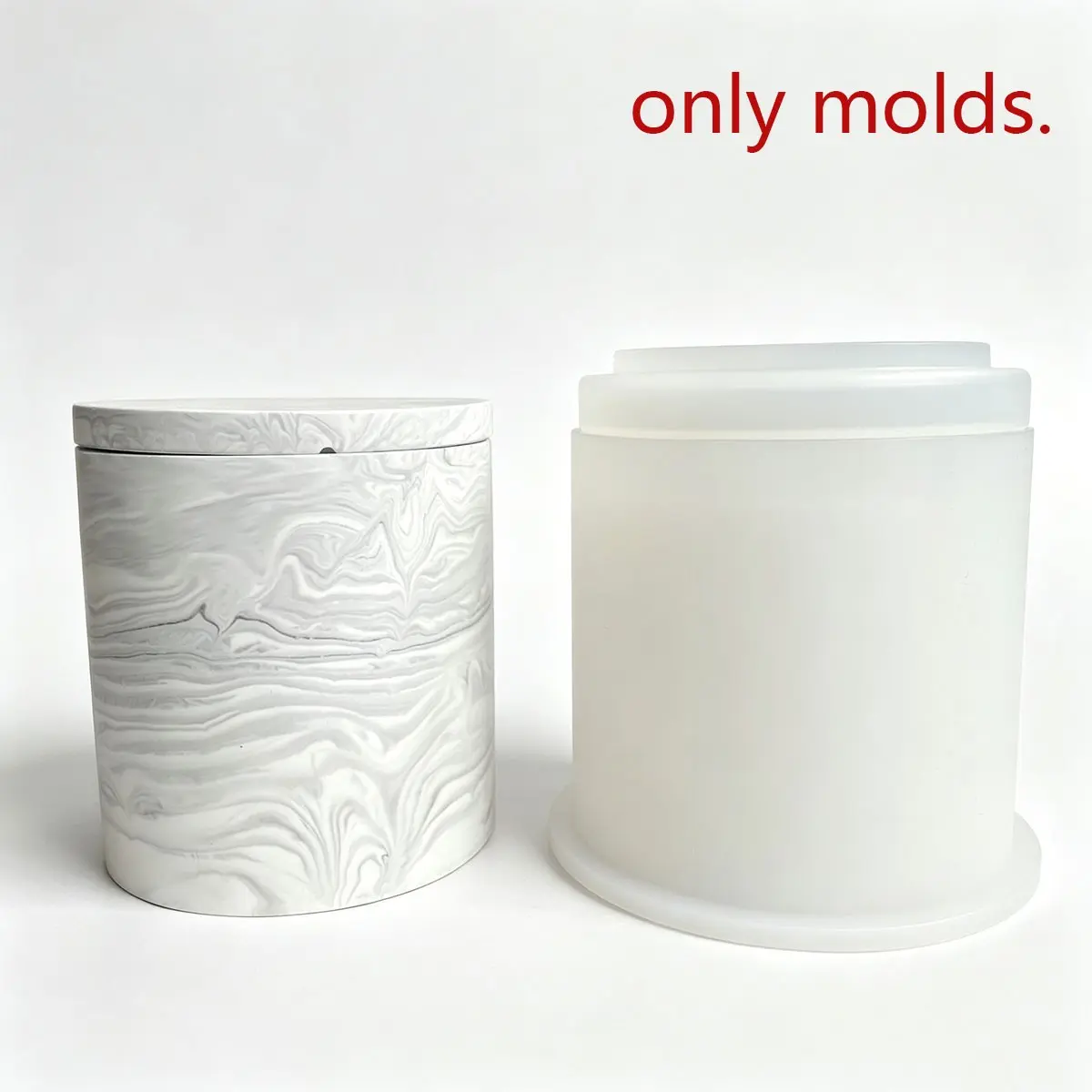 Cylindrical Storage Jar Silicone Mold, Casting Gypsum Cement Waterstone Epoxy Resin DIY Mold, Ideal for Candle Vase, Planter, Pen Holder, Home Decor, Silicone Molds for Crafts
