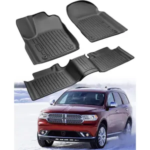 3 PCS for Dodge Durango Floor Mats 2011-2015,for Jeep Grand Cherokee Cargo Liners 2011-2015 All Weather Floor Liners Rubber Tech Car Accessories, Plastic, Custom Fit