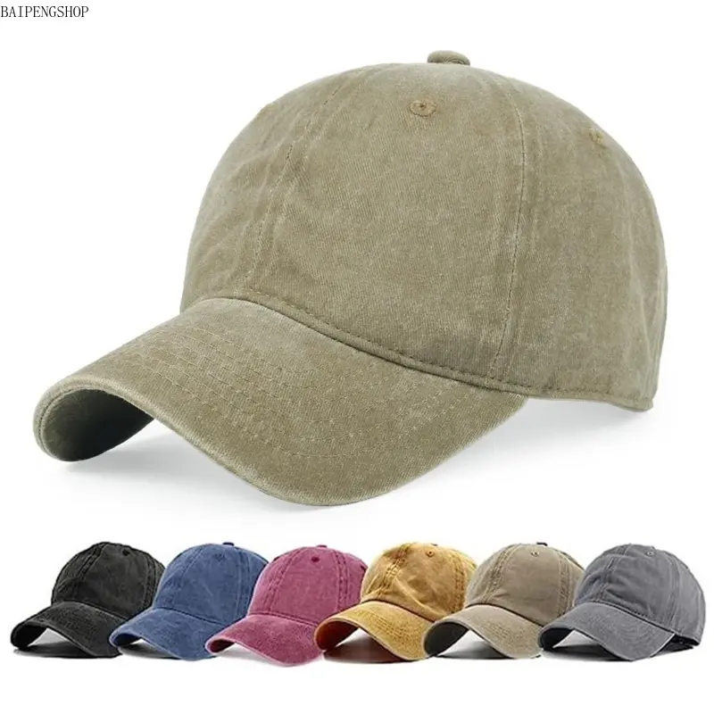 Casual Plain Dad Hat, Unisex Washed Cotton Baseball Cap, Adjustable & Breathable for Outdoor Sports and Streetwear - Dad Gift