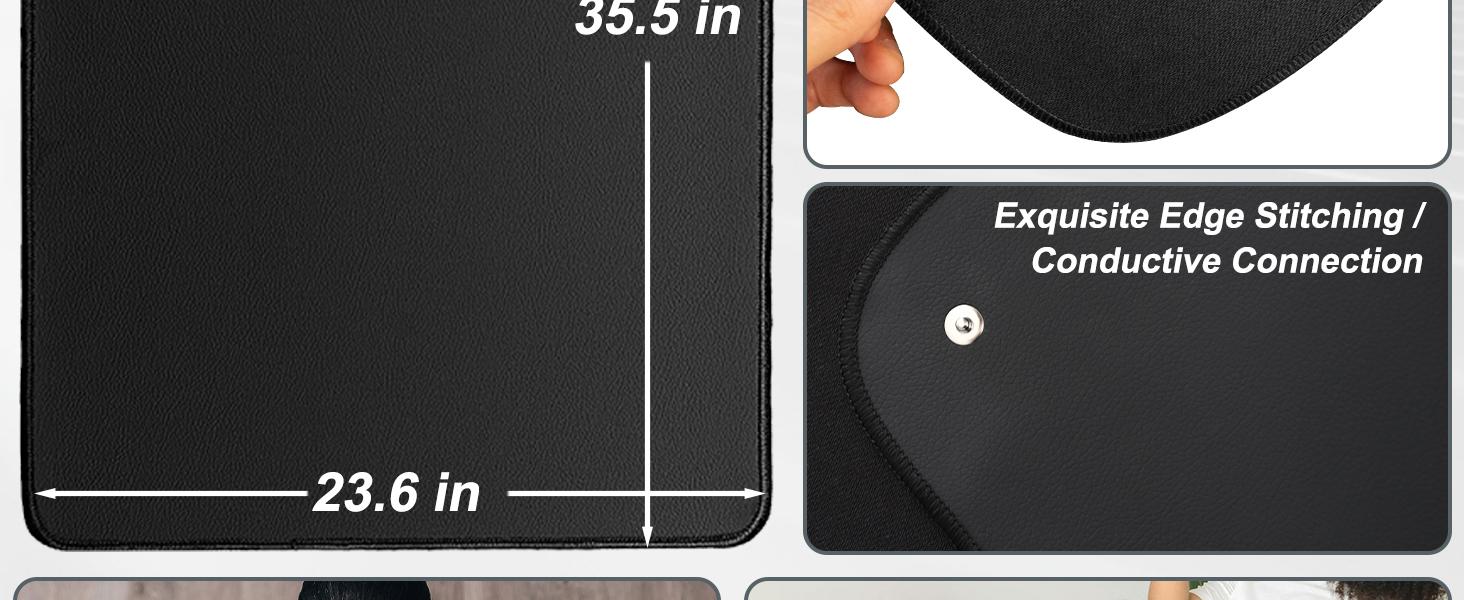 Grounding Mats for Health Grounding Pad for Improving Sleep 2 Grounding Mats with 2 Grounding for Working and Sleep 2 Pieces 13IN * 23.6IN