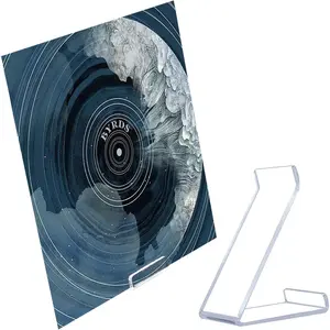 Vinyl Record Stand Display Album LP Cover No Assembly Required, Simple Clear Acrylic Tabletop Now Playing Album Holder, Fashion Gift for Music Lovers Player Accessory - 1 Pack