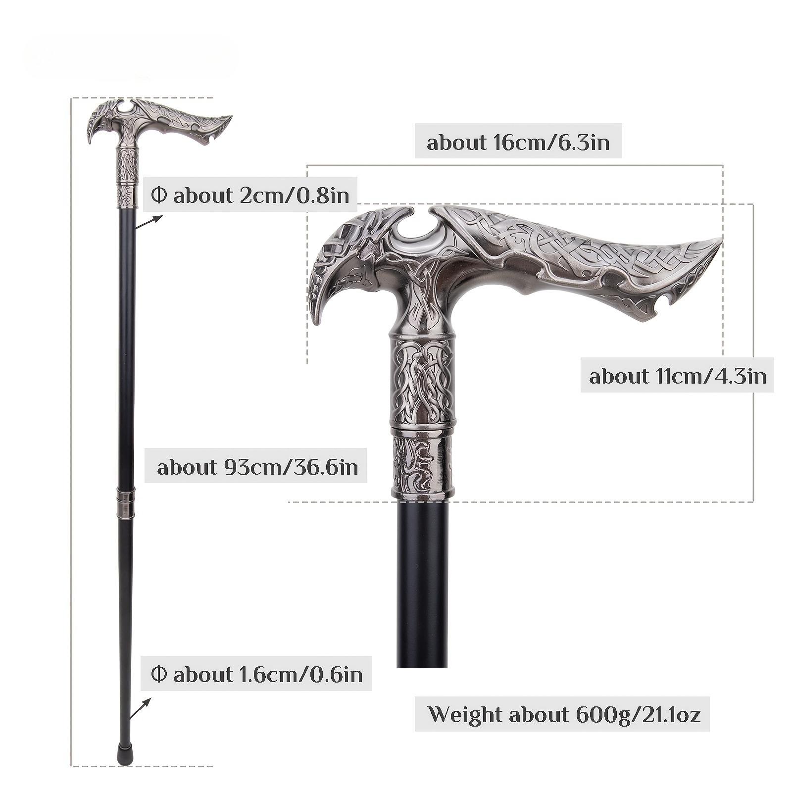 36.61 Inch Reaper Sickle Fashion Stick | Cospaly Retro Party Fashion Cane Cross, Alloy Material, Silvery Grey for Role Playing and Party, For Cosplay & Party