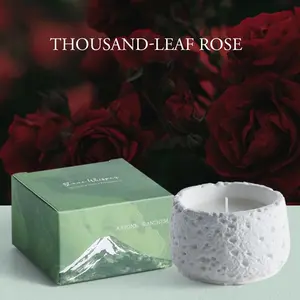 Stone Texture Cup Chiyoda Rose Scented Candle, Gift Box, Valentine's Day Present, Home Atmosphere Fragrance