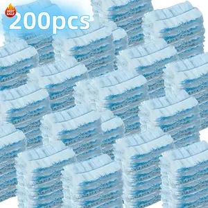 200 Pcs Disposable Electrostatic Duster Refills with 2 Handles, Replacement Duster Cloths for Effortless Dust Cleaning, Ideal for Furniture, Electronics, Blinds & Ceiling Fans, Household Cleaning Supplies