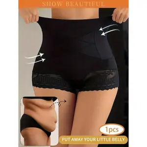 1-waisted Tummy Tucking Body Panty Postpartum Tummy Tuck, Exercise, Yoga and Travel.Fine Lace, Hand Washable, Tummy Tightening Underwear/buttock Lift Panties [compressing the Abdomen and Lifting the Buttocks]