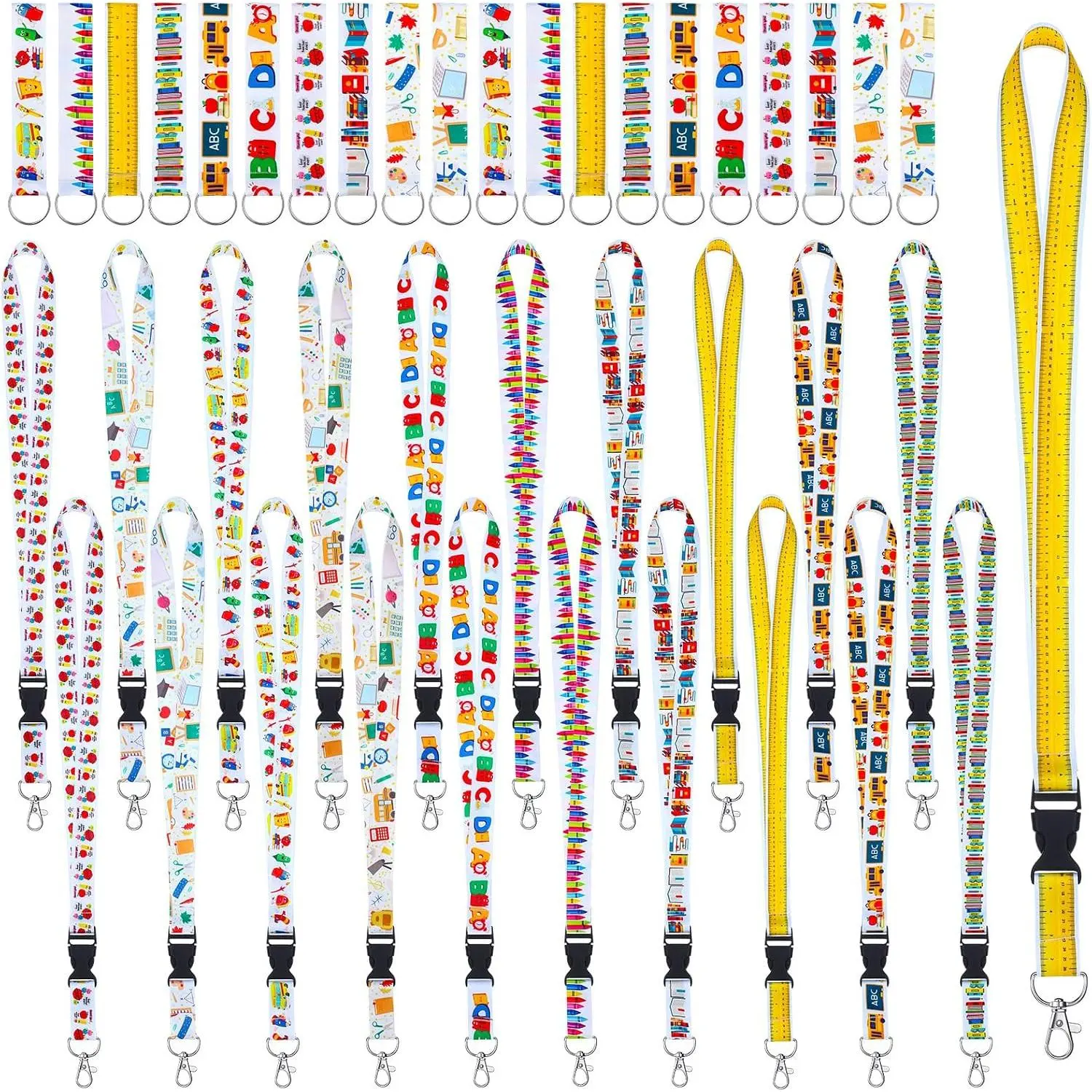 40 count Teacher Lanyards for ID Badges  Wristlet Strap Set Keychains Hand Wrist Lanyards Teaching Lanyard Key Chain Holder Teacher Appreciation Gifts for Woman Man Office