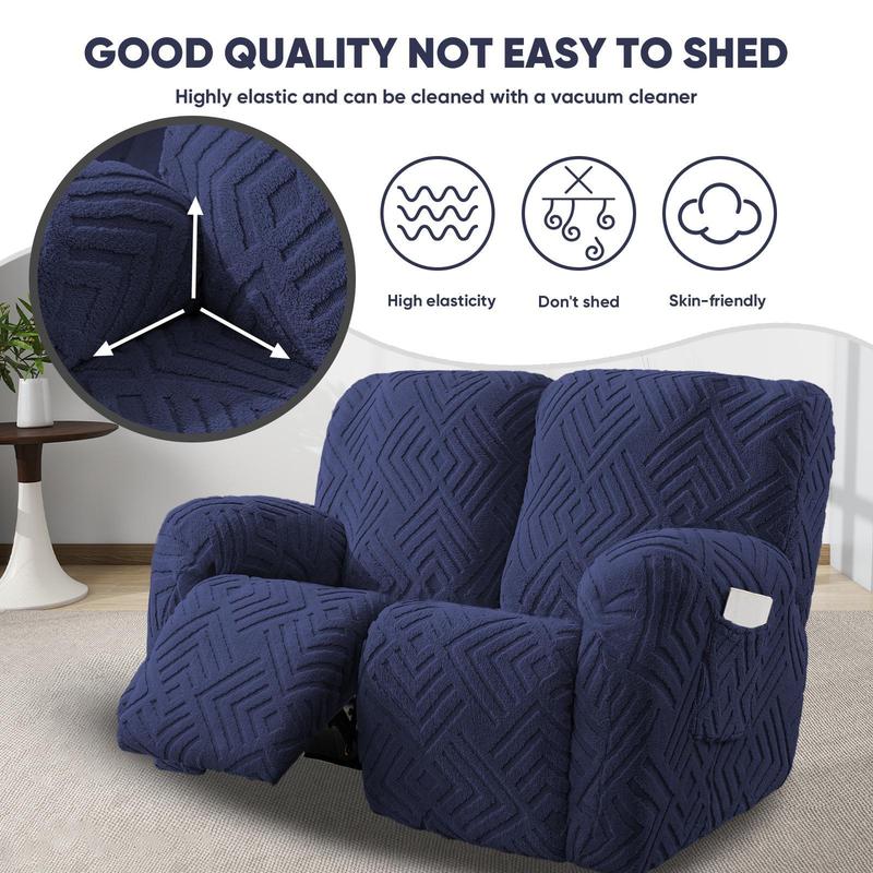 Lavishcover Recliner Loveseat Chair Cover 6pc Set Stretch Sofa Slipcover Nonslip Elastic Furniture Protector for Living Room Home Decor