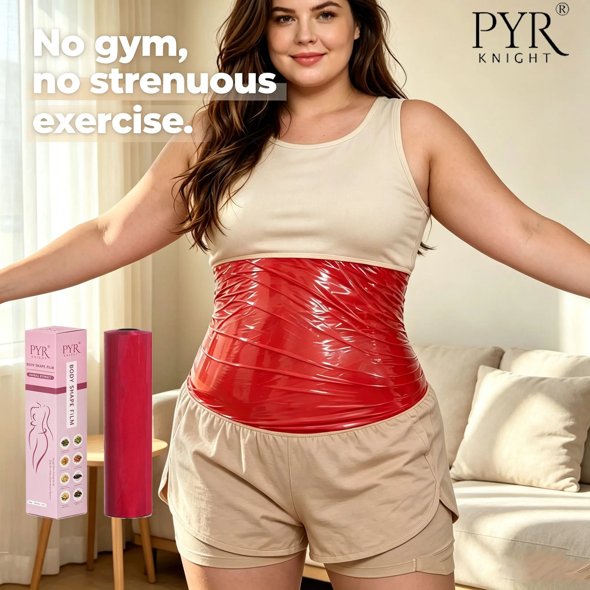 PYR KNIGHT Stretchy Body Film Wrap for Women，1968.5 inches，High Stretch, Lightweight Feel， Zero constraints，free movement when walking, cleaning or relaxing