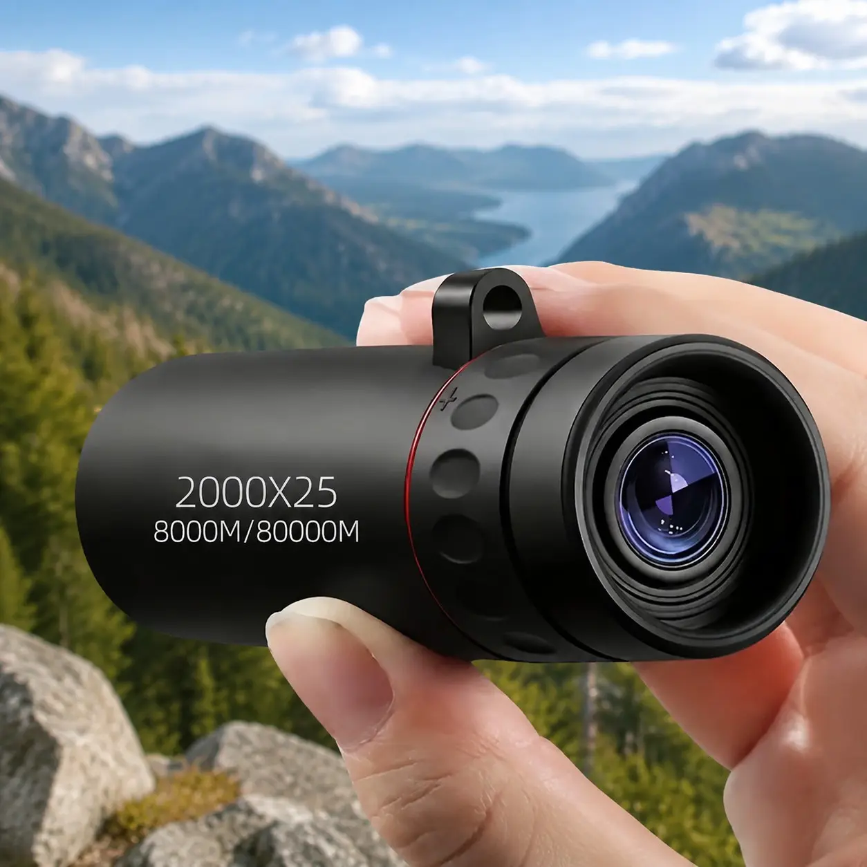 High-powered monocular telescope, portable high-magnification monocular telescope, ideal for camping, hunting, travel, concerts, fishing, and also a great gift.