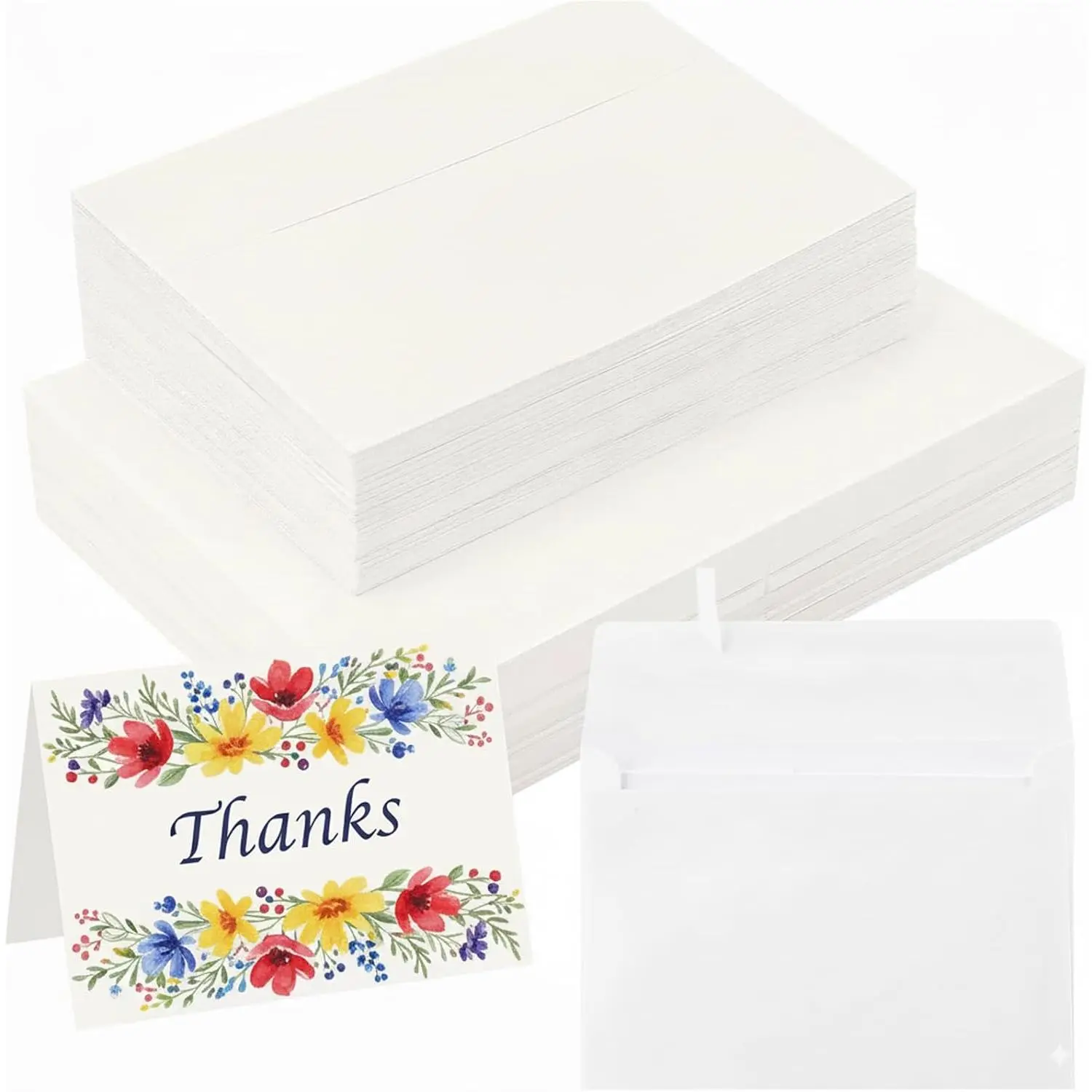 30 Set Watercolor Cards with Envelopes, 140lb/300GSM  Heavyweight Watercolor Paper Cards, 4x6 Inch Foldable Blank Watercolor Postcards and Envelopes DIY Greeting Cards for Wedding Birthday