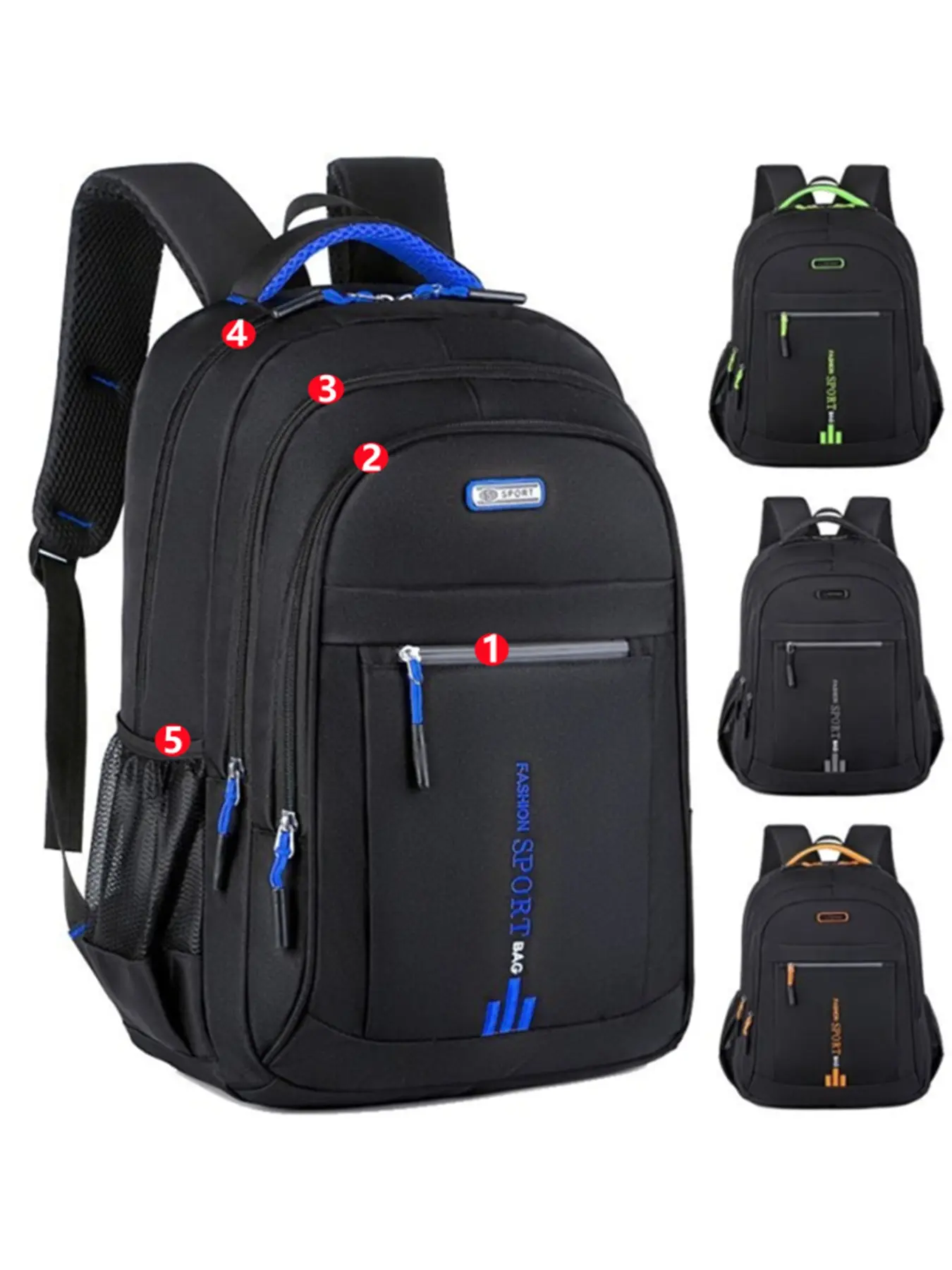 Men's Large Capacity Travel Backpack, Adjustable Straps, Multi-Pocket Business & School Bag, Travel Backpack, Multi Functional Backpack