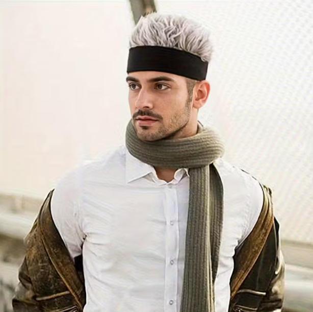Men's wig knitted hat, fashionable hip-hop brimless hat, trendy knitted hat, men's party cosplay accessories Men's wig knitted hat, fashionable hip-hop brimless hat, trendy knitted hat, men's party cosplay accessories
