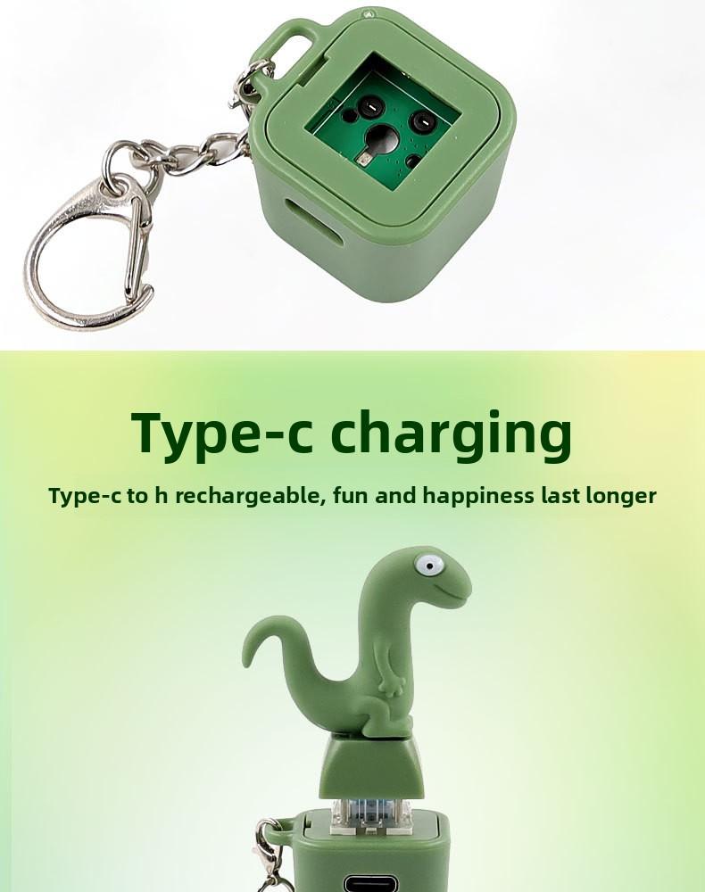 Lizard, frog, and small scallop button keychain – rechargeable LED light, color-changing sound toy |   Valentine's Day gift (suitable for children and adults)