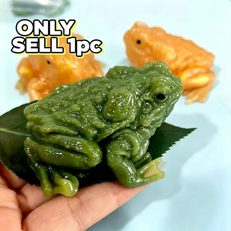 Realistic Frog Stress Relief Toy, Soft Slow Rebound Anxiety Release, Cute Animal Desk Decor Gift, Office Fidget Toy, Plush Feel
