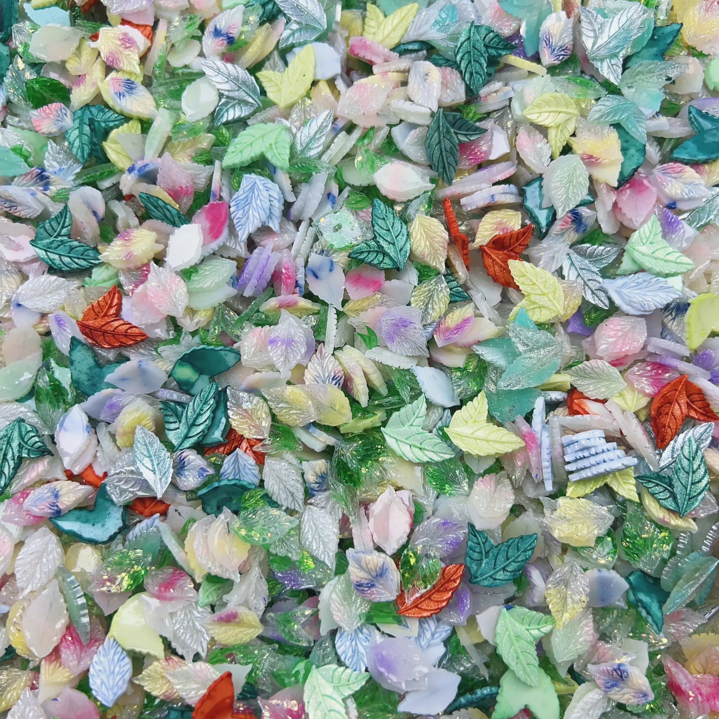 100 Pcs Soft Resin Leaves, 3D Glow in Dark Nail Charms, Soft Flexible Flatback, Nail Art DIY Jewelry Craft, Factory Direct All-Glow Collection