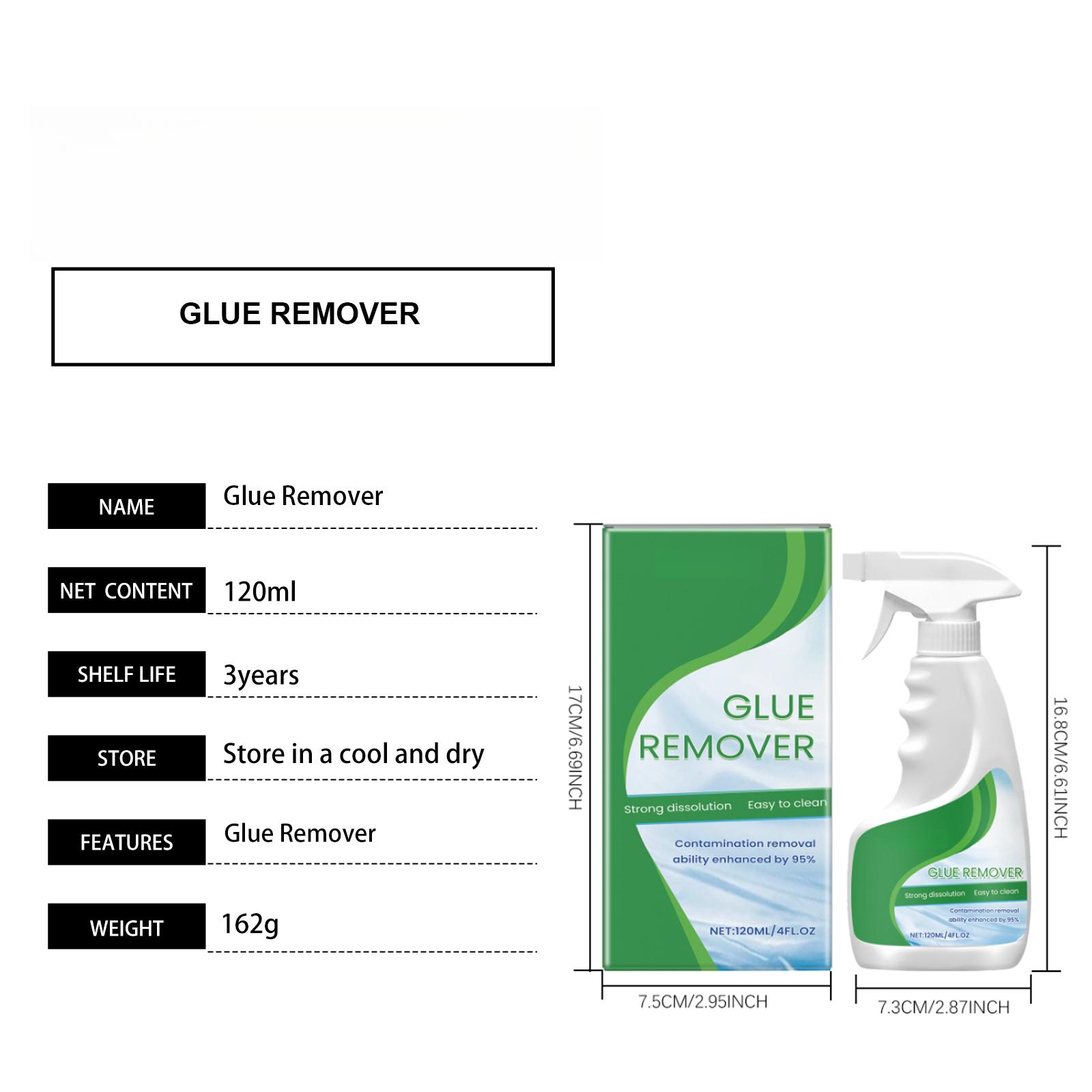 Adhesive Remover Spray for Home Glass Window Sticker Residue Cleaner Multi Surface Glue Remover Odorless Fast Acting Spray Bottle