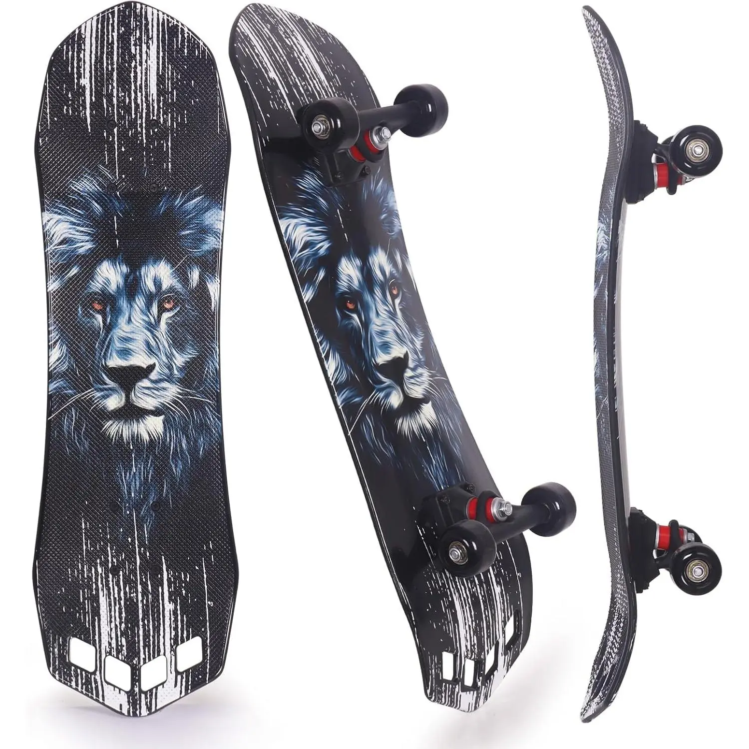 27"x8" Youth Complete Skateboard for Beginners (Children), Vibrant Plastic Deck, Carbon Steel Components, ABEC-7 Bearings, 51mm Wheels, 220 lbs Weight Capacity, Fashion Cool Design, Easy to Carry