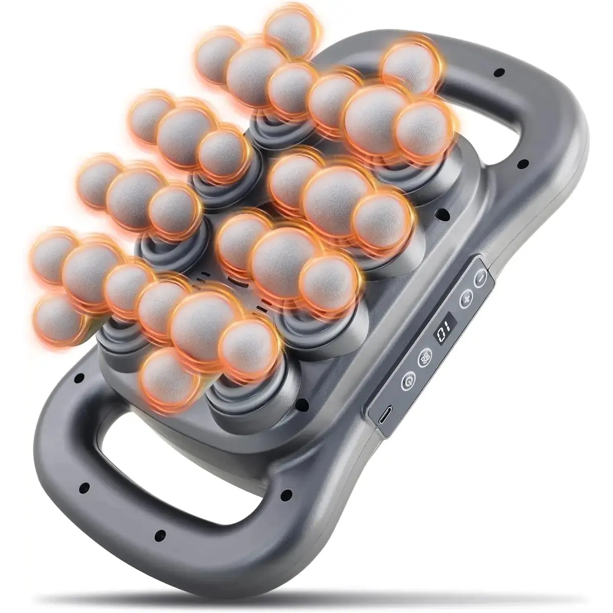 Back Massager,16 Head Massage Gun Deep Tissue, for Athletes for Pain Relief, Multi Head Massage Gun with 3 Modes & 30 Intensities Silent Gifts for Men Women, Foot Massager percussive