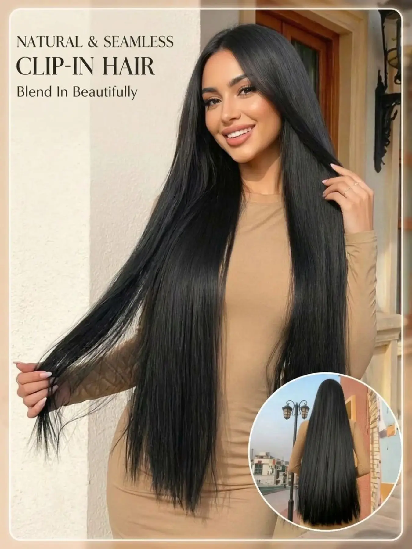 40/24 Inch Extra Long Straight Hair Extensions, Premium Synthetic Hair, Synthetic Fiber Extensions, Synthetic Wig Clips, U-Shape Design, Perfect for Festivals and Holidays, Straight Synthetic Hairpieces