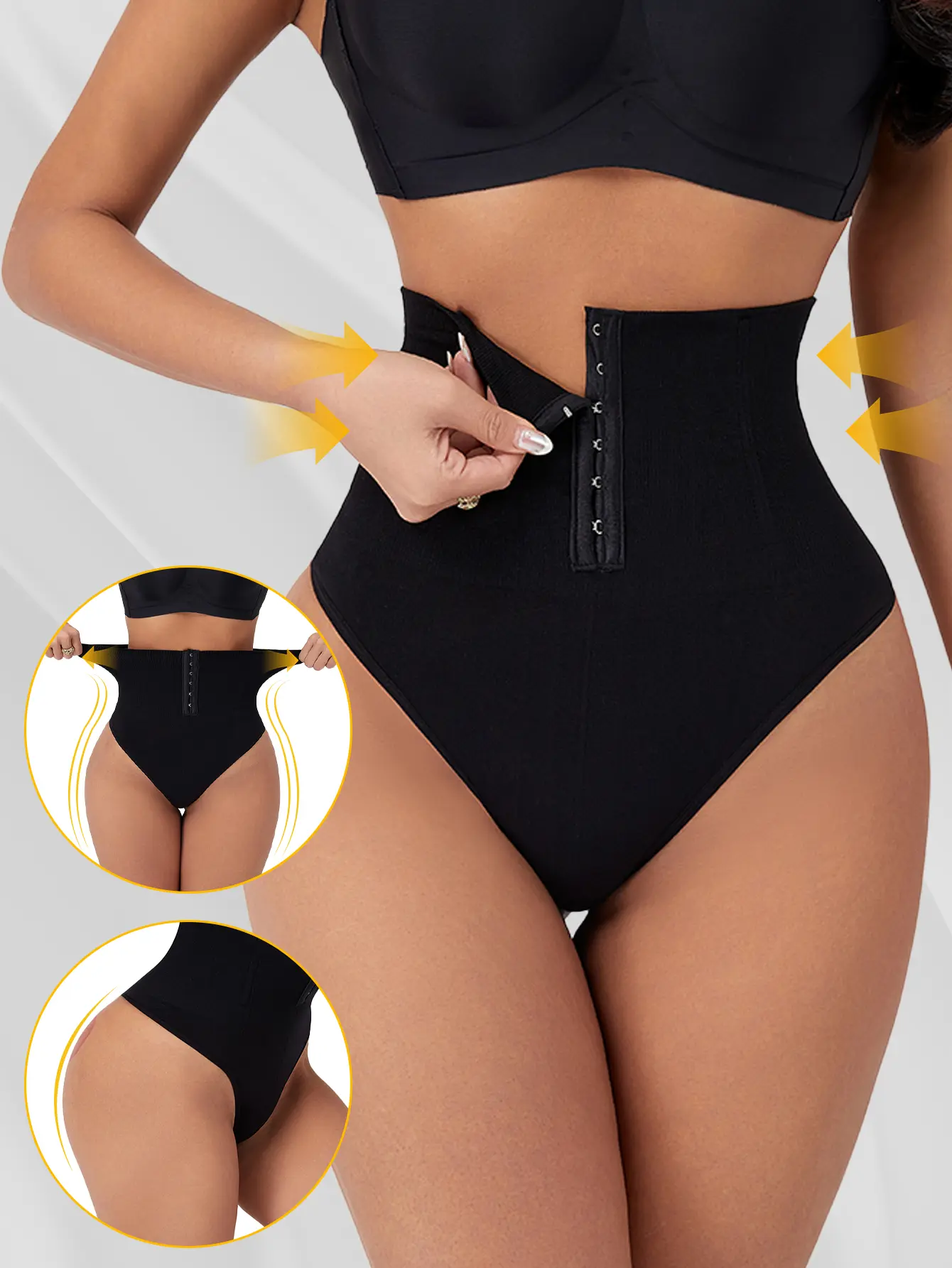 Women’s Tummy Control Shapewear Thong, Seamless Compression Waist-Shaping Underwear, Breathable Stretch Smoothing Panties for Everyday Wear