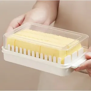 Rectangular Sealed Butter and Cheese Storage Box with Lid, Easy-To-Use Kitchen Food Preserver, Food Grade Organizer for Cheese Slices
