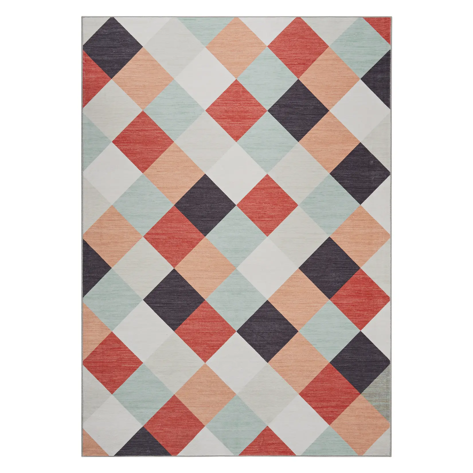 Non-Slip Washable Checkered Runner Rug - Plaid Carpet - Indoor Area Rug for Hallway, Entryway, Laundry