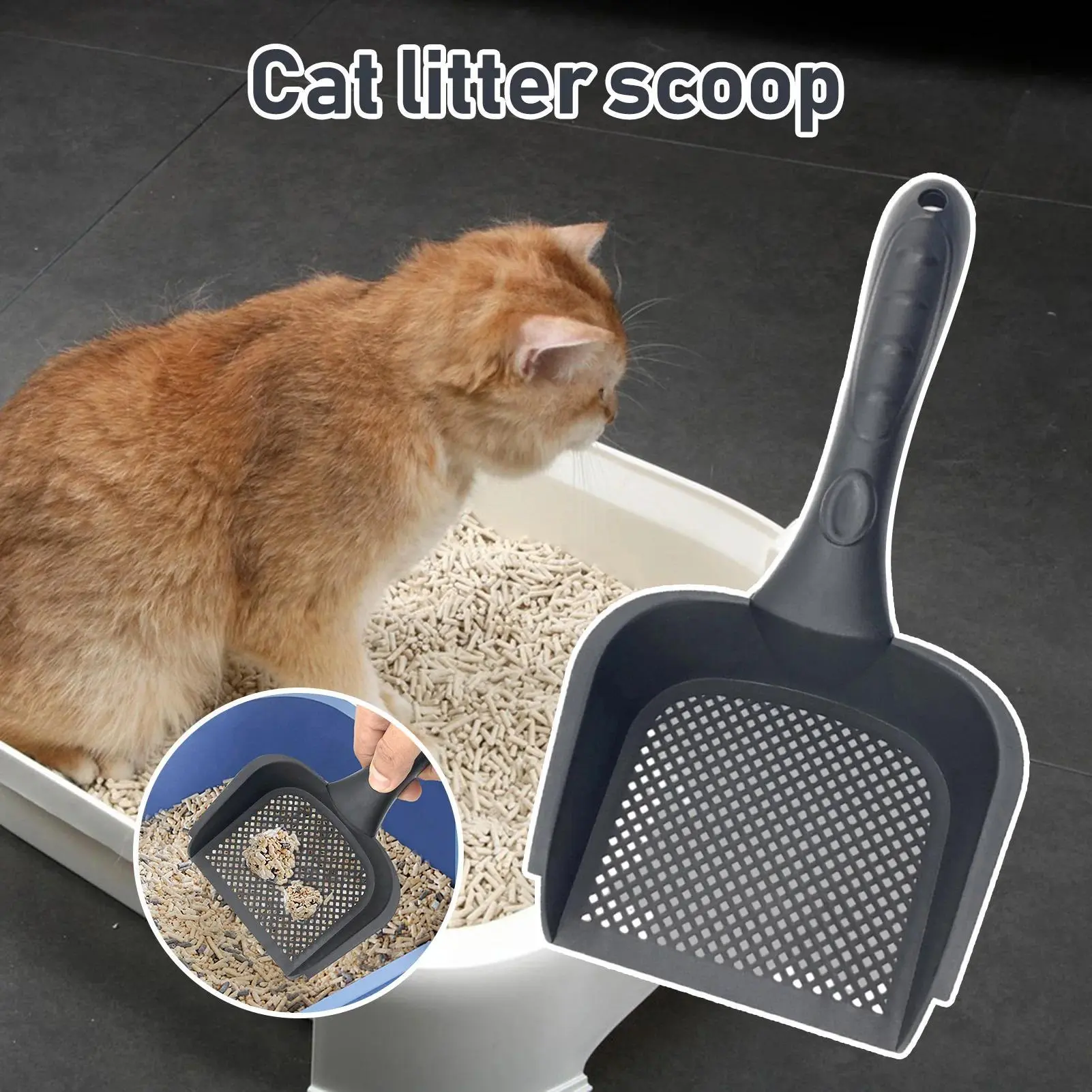 Large Capacity Cat's Waste Container Wide Range Applications Pet Feces Shovel For Living Room
