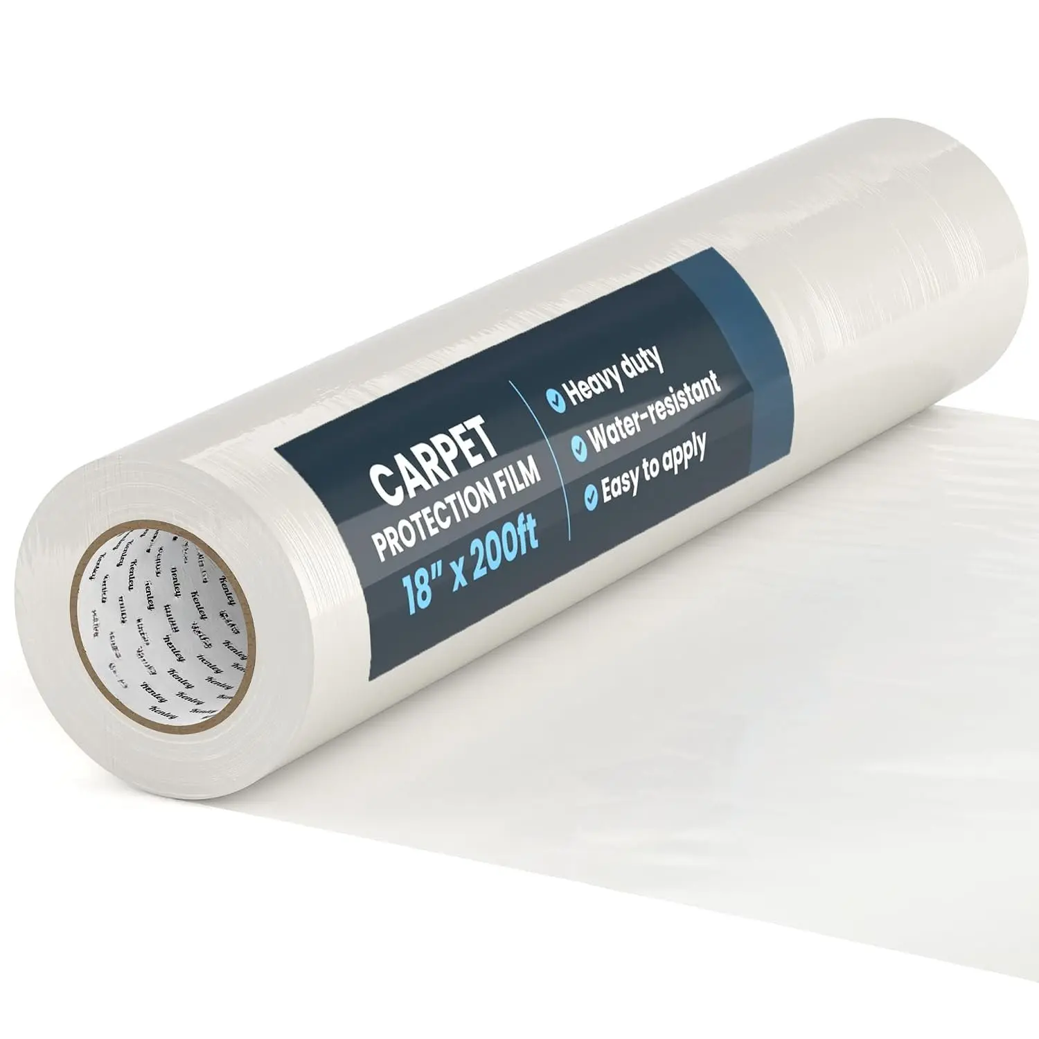 Carpet Protection Film - Self Adhesive Plastic Protector 18" x 200' | Heavy Duty Shield Covering for Stairs Floor Runner Surface - Puncture & Water Resistant - Sticky Protection Roll