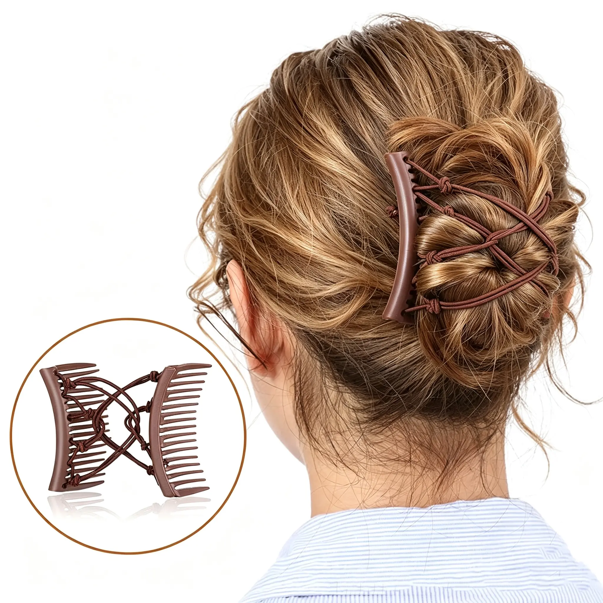 Magic Hair Comb, Creative Elastic Hair Pin, Stretch String Hair Bun Maker, Versatile Goddess Hair Clip for Various Hairstyling