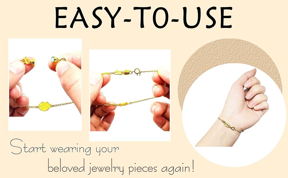 Magnetic Necklace Clasps and Closures 18K Gold and Silver Plated Bracelet Converter Clasp,Suitable for Necklaces Chain Extender