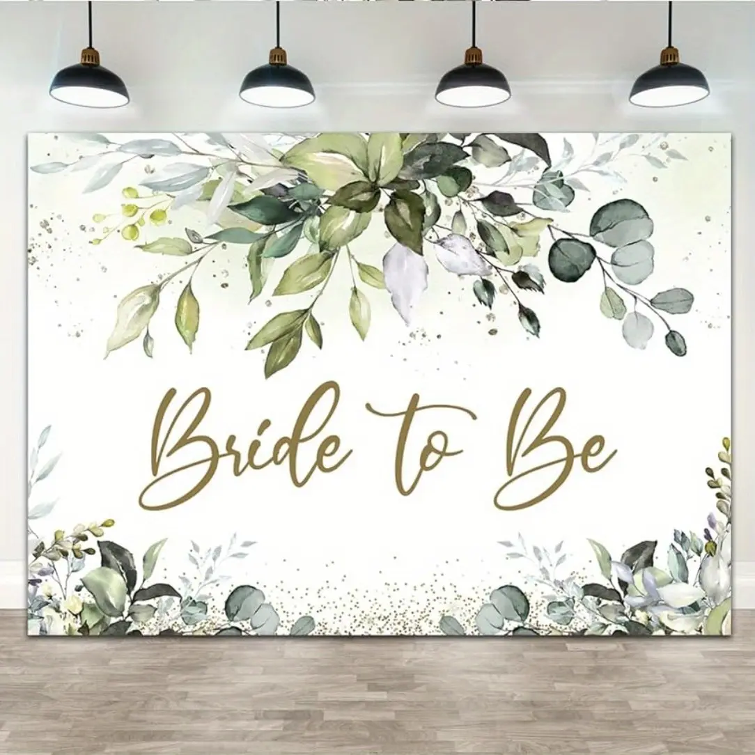 Bride To Be Bridal Shower Banner Backdrop Wedding Romantic Style Polyester Fiber Tapestry Wall Hanging Photography Background Engagement Party Cake Table Studio Home Indoor Outdoor Durable Fabric