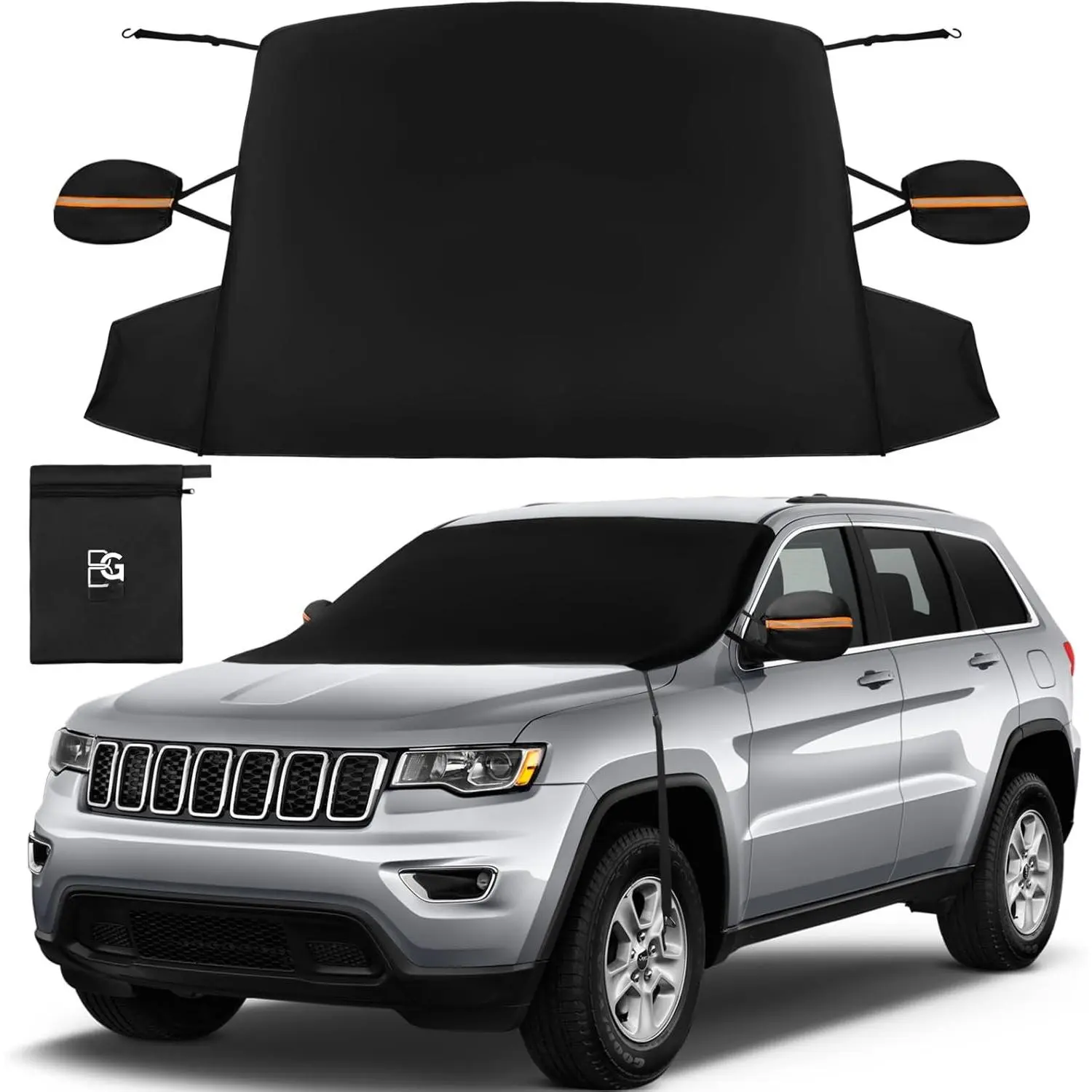 Windshield Cover for Ice and Snow, Heavy Duty 600D Windshield Snow Cover with 2 Mirror Covers   Cover for Snow Windshield Protector for , SUVs,  (77"x47")