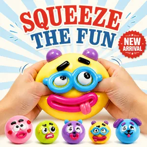 Dog Face Swap Squishy Toy, Soft TPR Sensory Stress Ball, Cute Smiley Squeeze Fidget Toy for Stress Relief, Desk Toy, Gift for Teens & Adults desk fidget toy