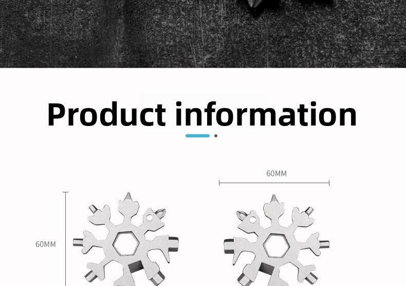 Multi-functional key snowflake wrench, multi-purpose electrician tool, universal portable screwdriver