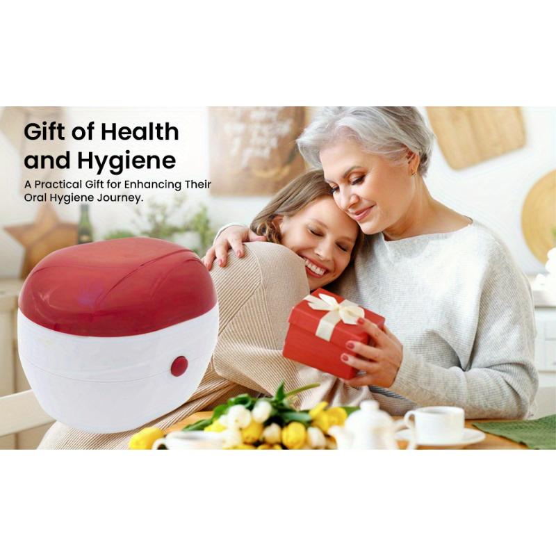 The Most Thoughtful Automatic Denture Cleaning Case with Filter, Portable and Effortlessly Clean and Protect Dentures, Braces, and Retainers