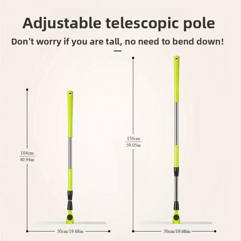 Multifunction Floor Squeegee Broom for Pet Hair Removal, Silicone Magic-Style Broom for Floor Cleaning, 59.05" Long Handle for Level Ground,Bathroom Tile, Hardwood Floors, Liquid Spills, Fine Dust