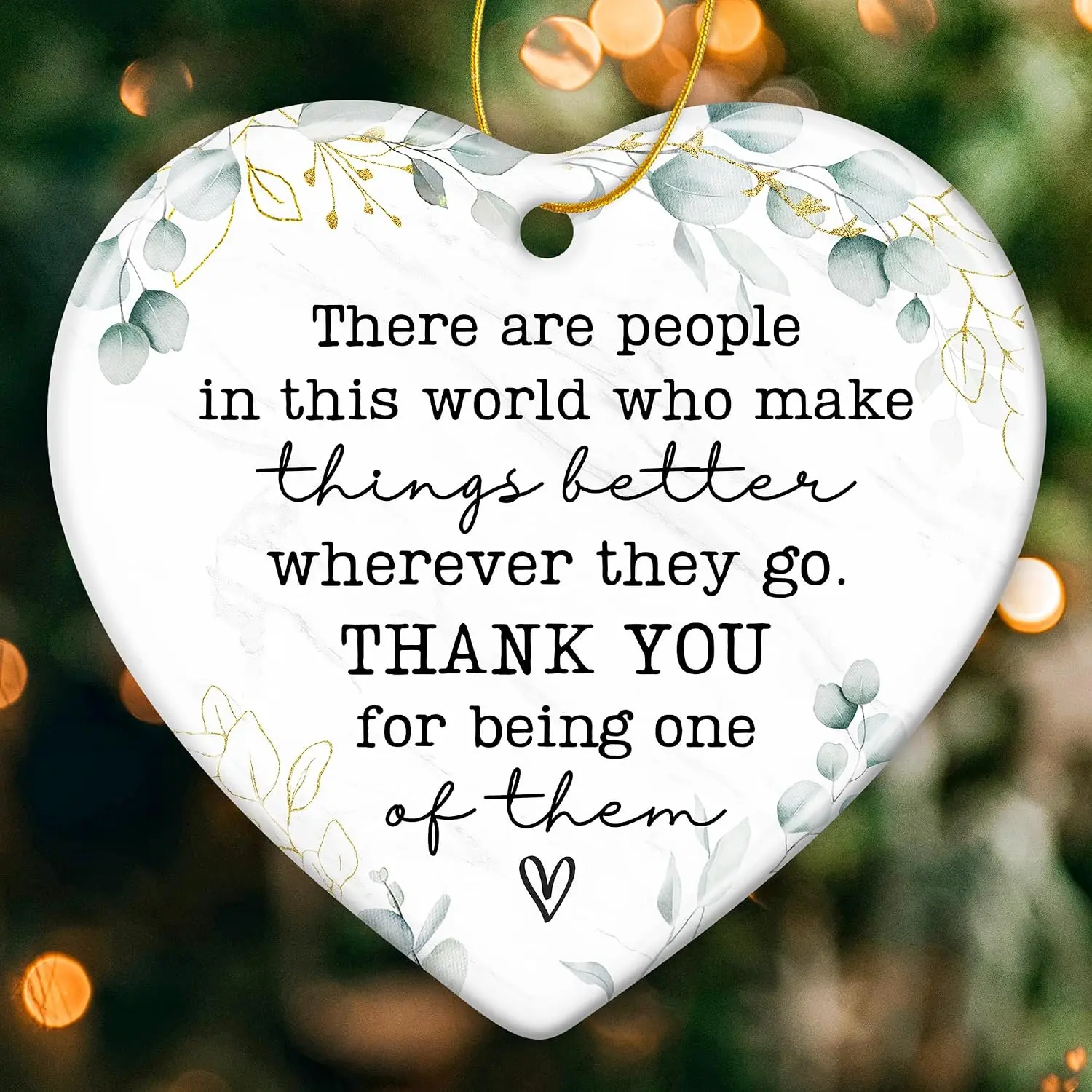Heart Shape Ceramic Ornament - Modern Compact Display Appreciation Gift for Coworkers - Retirement Farewell Thank You Gift for Women, Men
