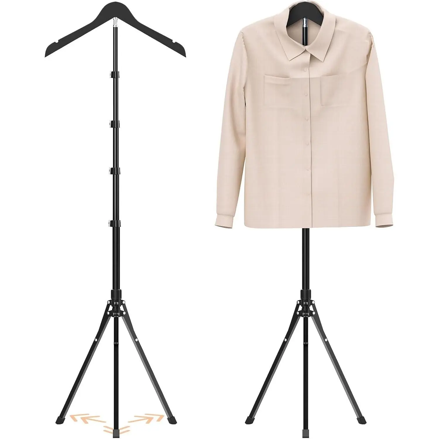 Adjustable 32-63 Inch Foldable Clothing Display Stand Mannequin Torso Multi-Use Steamer Rack for Retail Vendors Cap Gown Graduation Clothes Garment
