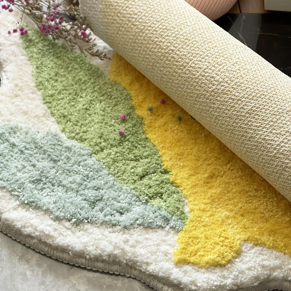 Lemon Fruit Plush - Soft Thick Cushioned with Lemon Slice, Machine Washable Non-Slip Absorbent Carpet Suitable for Bathroom, Bedroom, Kitchen, Entryway - Thick Plush Texture (19.7x24.4 Inch)