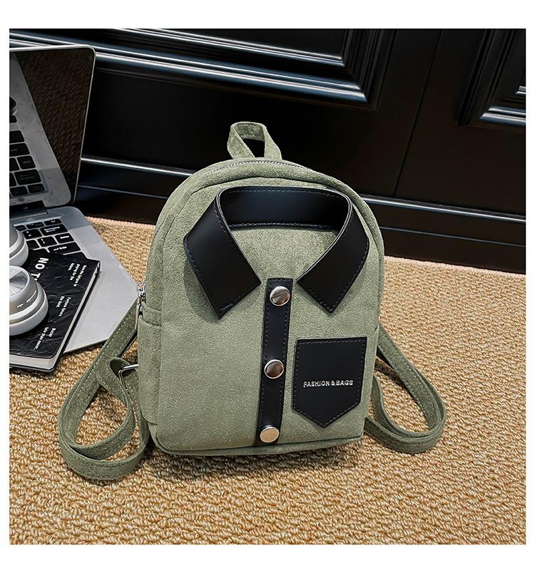 Korean-style niche design personalized shirt backpack, compact and lightweight women's backpack, casual and fashionable women's bag