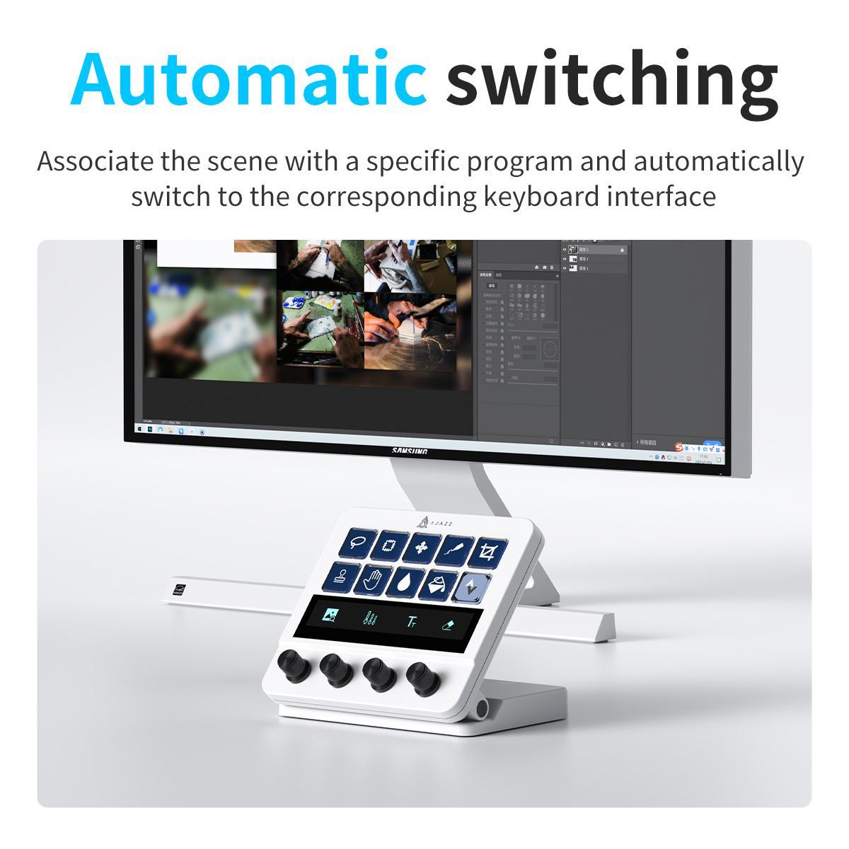 AJAZZ AKP05 console, Console accessories, programmable visual button touch screen function custom adjustable stand multi-audio control one-key operation customizable button integrated live broadcast console multi-button