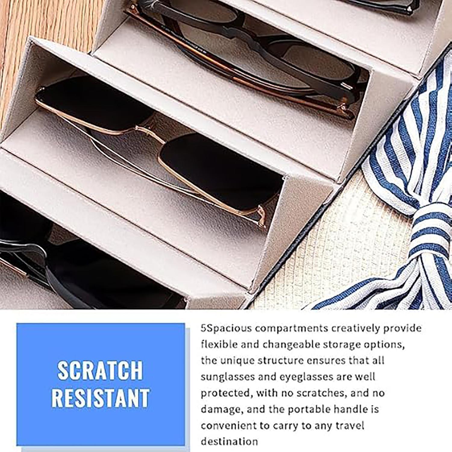 Glasses storage box, multi-compartment sunglasses case, foldable, multi-layer, large-capacity portable glasses case, Portable Sunglasses Organizer
