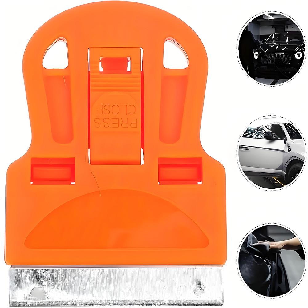 A Set of Two Mini Scrapers Designed for Effectively Removing Stickers, Old Glue, Paint, And Window Film. This Multifunctional Adhesive Removal Tool Is Suitable for Cleaning Labels And Residual Glue in Both Automotive And Home Settings