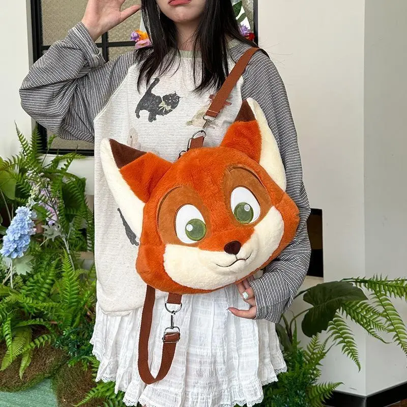 Girls Boys Cute Cartoon Plush Backpack for Kids Toddler Stuffed Backpack Rabbit Officer Fox Doll and Backpack Baby Women Plush Bag for Christmas Holiday,School, Family Trips