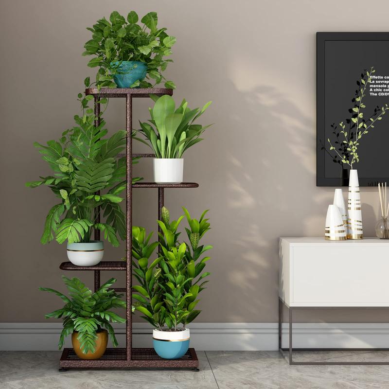 Plant Stand Indoor Outdoor Metal 4 Tier 5 Potted Multiple Flower Pot Holder Shelf Planter Display Shelving Unit for Patio Garden Corner Balcony Living Room【A001】 Deals For You Days