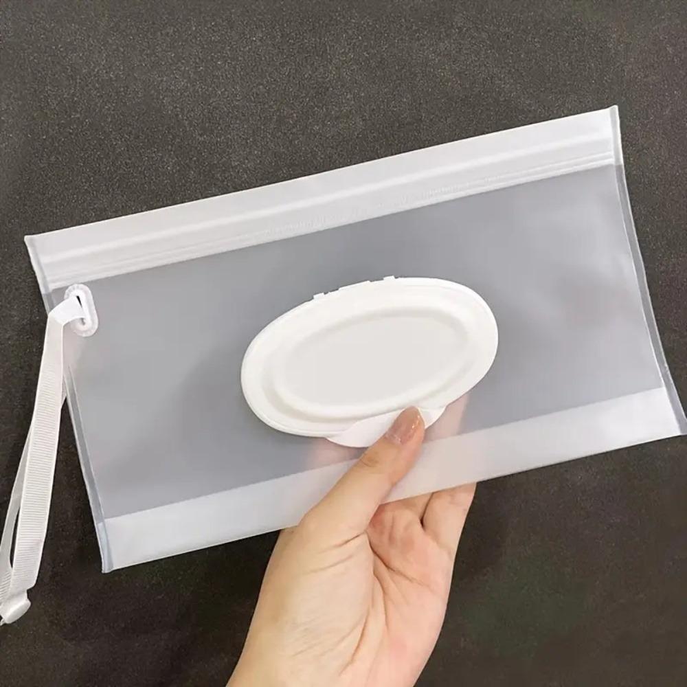 1pc Portable Refillable Wet Wipe Pouch, Reusable Travel Wipes Holder & Case, Lightweight Flushable Diaper Wipes Container for Baby (Clear)