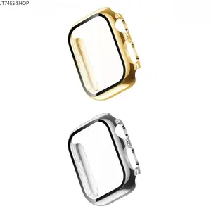 2026 New Solid PC Integrated Case with Built-in Tempered Glass Film, Full Shockproof Protective Cover Compatible with Apple Watch 40/41/42/44/45/46/49mm, All-Round Wearable Smart Watch Accessory