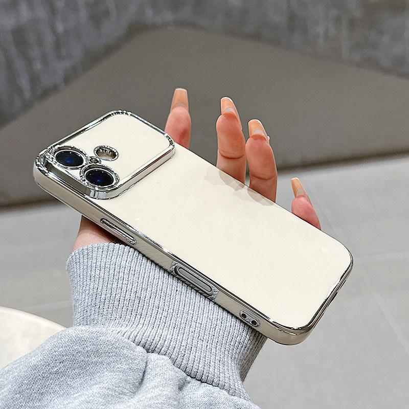 iPhone 11/12/13/14/15/16/17 Pro Max/Air Case|   Premium Electroplated Full-Cover Large View Window Soft Case