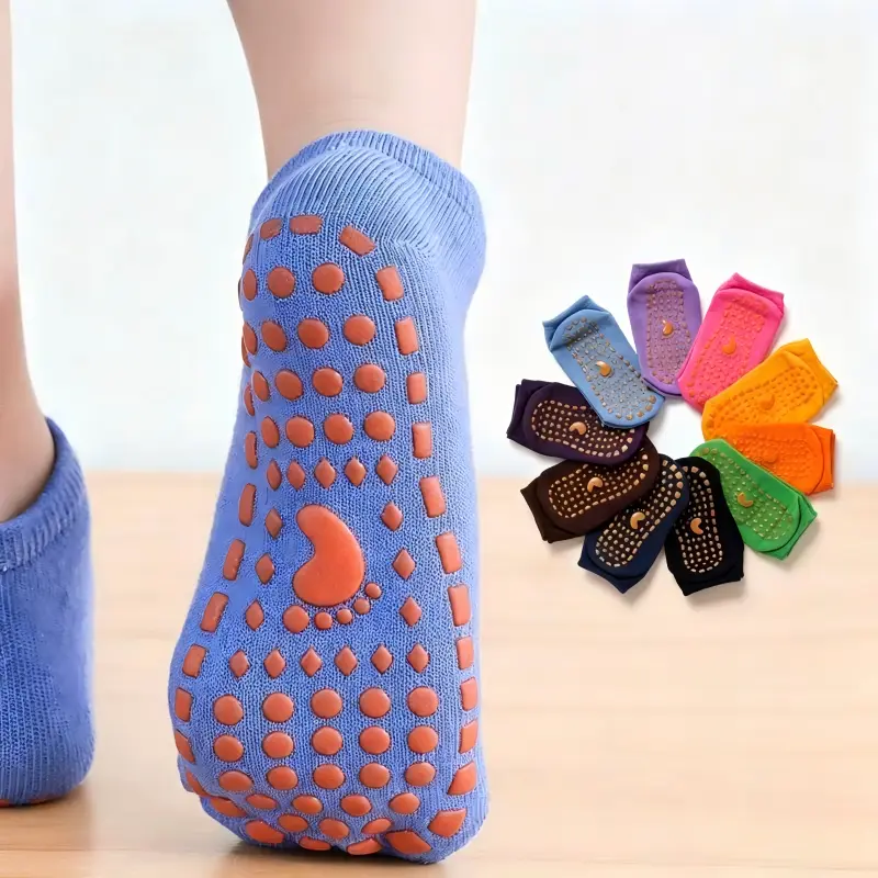 Kids Non Slip Yoga Socks 5 Pack, Toddler Anti Skid Dot Glue Floor Socks, Sticky Gripper Socks for Trampoline, Ballet Dance, Indoor Walking Summer