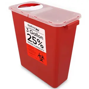 Large Sharps Container for Home Use and Professional 3 Gallon (1-Pack) with Rotating lid, Biohazard Needle and Syringe Disposal, CDC Certified